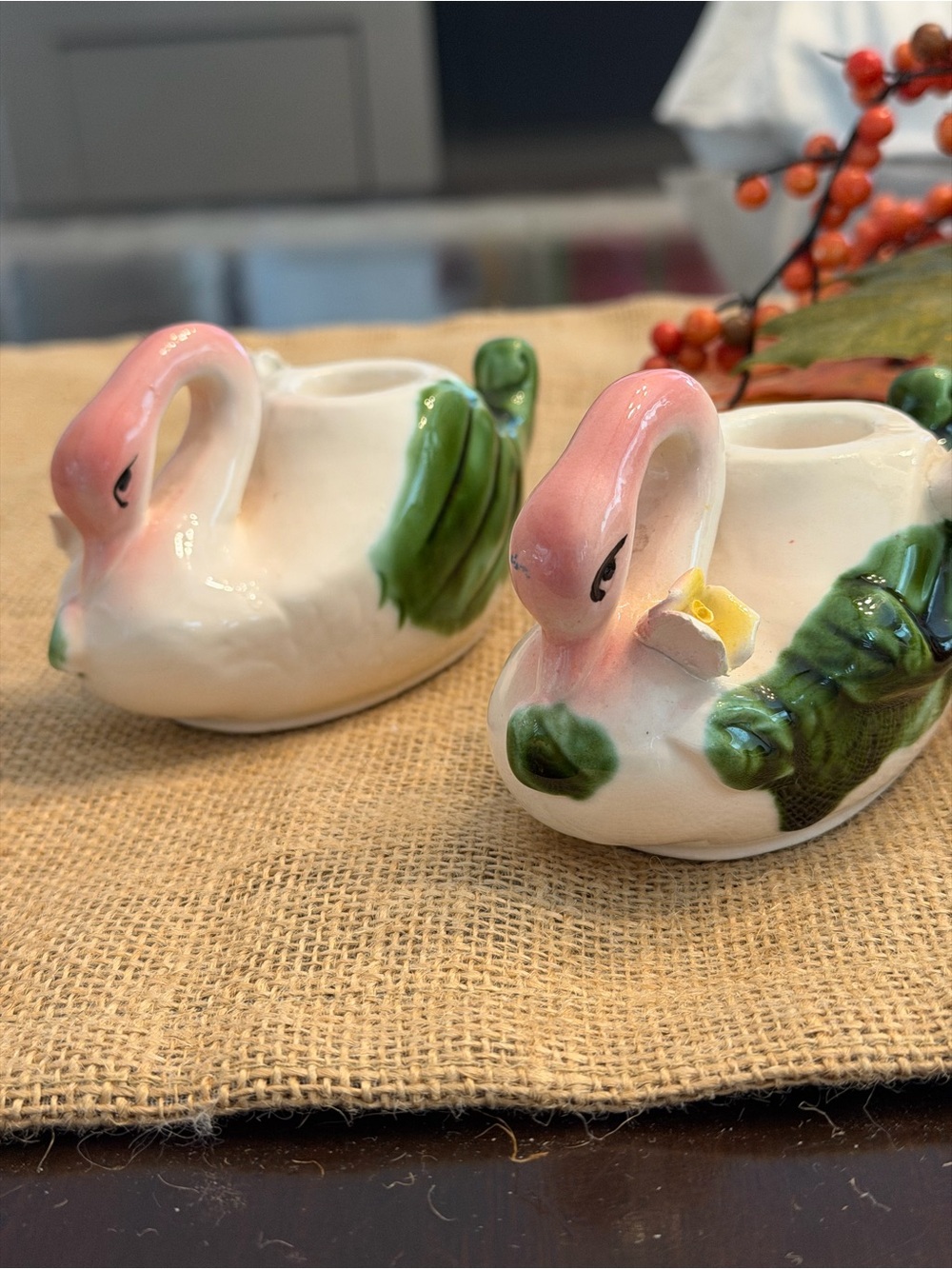 MCM Swan Candlesticks